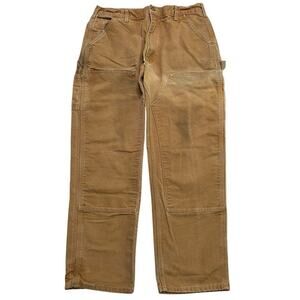 Vintage USA Carhartt Double Knee Loose Original Fit Distressed Tan Pants - 36X30
